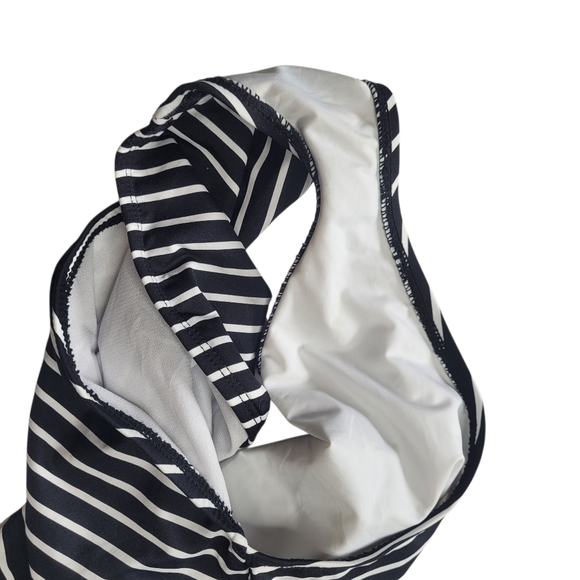 Lauren Ralph Lauren Black & White City stripe 1-peice Swimsuit Size 8 - Picture 4 of 6